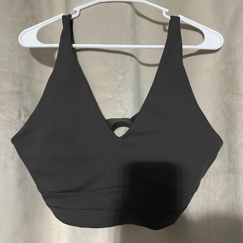 Fabletics Charcoal V-Neck Sports Bra